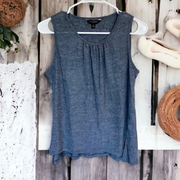 BANANA REPUBLIC Blue Gray Scoop Neck Sleeveless Blouse Size Small - Picture 2 of 9